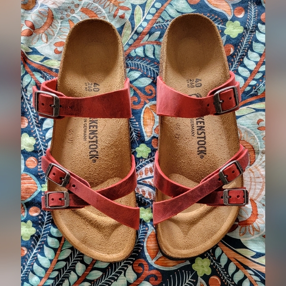 Birkenstock Shoes - FREE SHIPPING! NIB Birkenstock Franca, Red, Oiled Leather Narrow Width Size 40